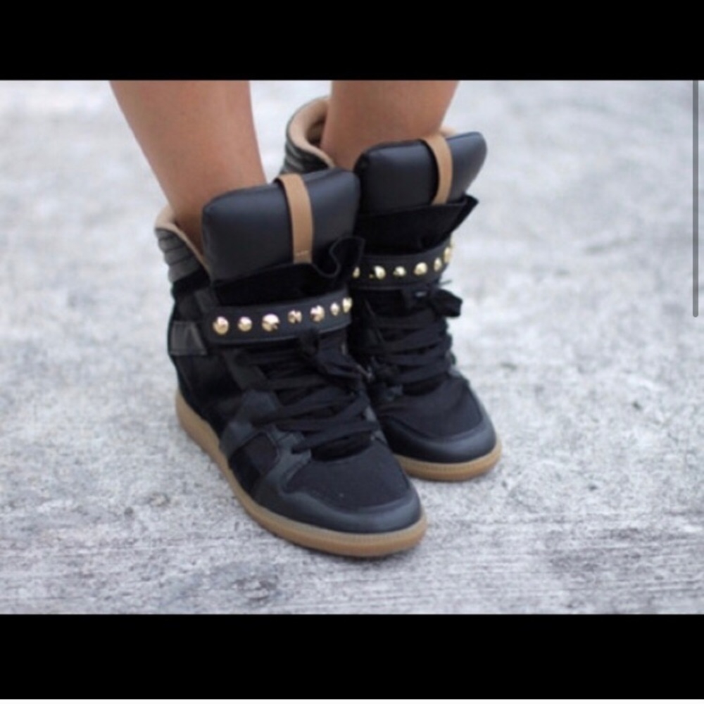 Zara black wedge sneakers! Isabel Marant inspired!